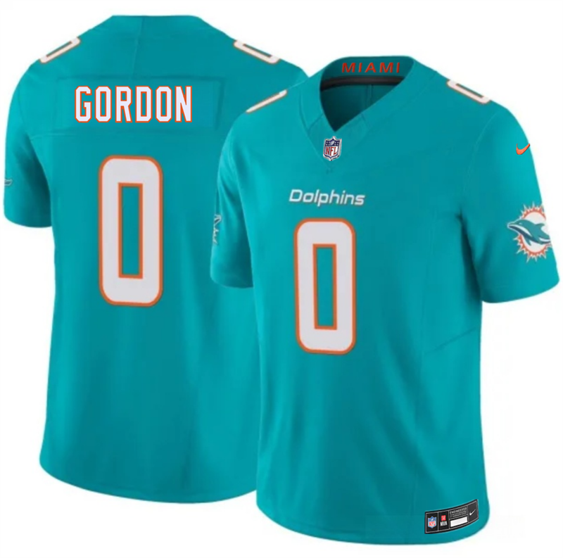 Men's Miami Dolphins #0 Ollie Gordon Aqua 2026 F.U.S.E. Vapor Limited Stitched Football Jersey