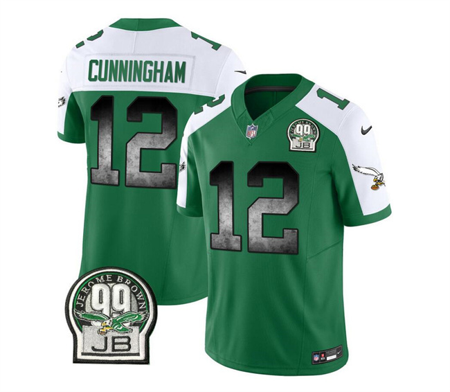 Men's Philadelphia Eagles #12 Randall Cunningham Green/White 2023 F.U.S.E. Throwback Vapor Untouchable Limited Stitched Football Jersey