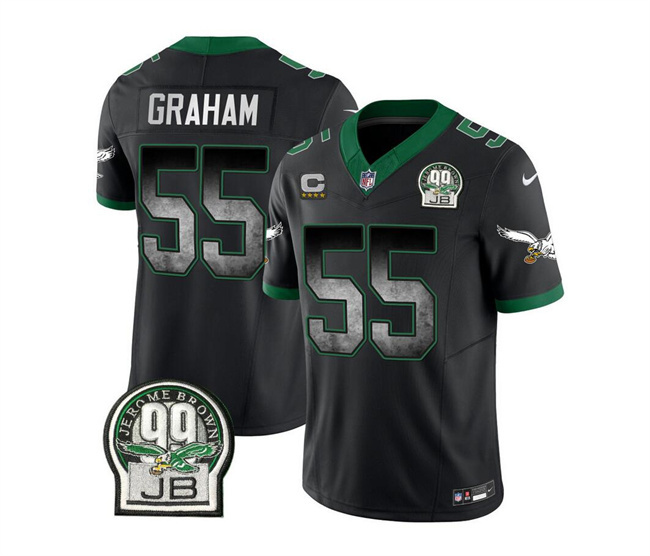 Men's Philadelphia Eagles #55 Brandon Graham Black 2023 F.U.S.E. Throwback Vapor Untouchable Limited Stitched Football Jersey