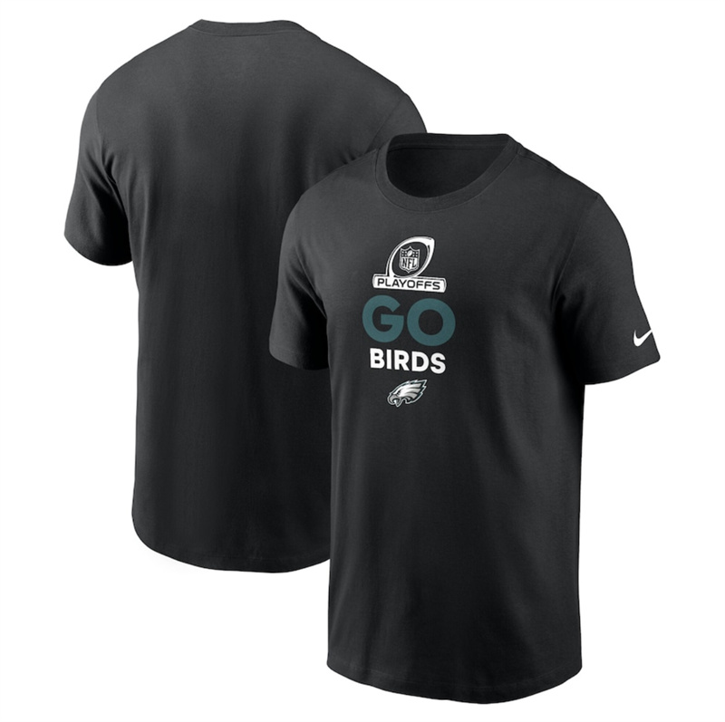 Men's Philadelphia Eagles Black 2024 Playoffs T-Shirt Men's Philadelphia Eagles Black 2024 Playoffs T-Shirt