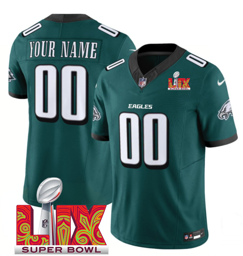 Men's Philadelphia Eagles Active Player Custom Green F.U.S.E. 24/25 Super Bowl LIX Vapor Untouchable Limited Stitched Football Jersey Men's Philadelphia Eagles Active Player Custom Green F.U.S.E. 24/25 Super Bowl LIX Vapor Untouchable Limited Stitched Football Jersey
