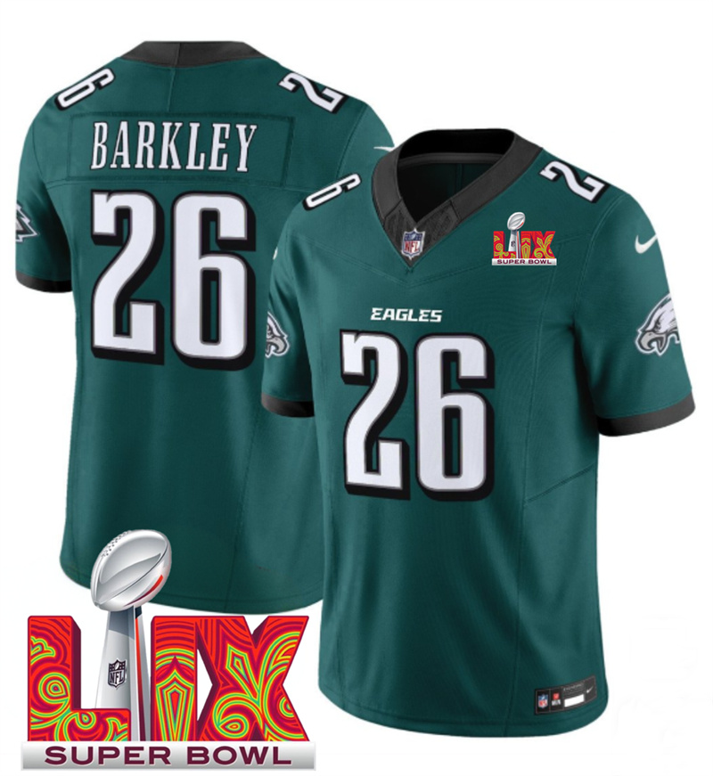 Men's Philadelphia Eagles #26 Saquon Barkley Green F.U.S.E. 24/25 Super Bowl LIX Vapor Untouchable Limited Stitched Football Jersey