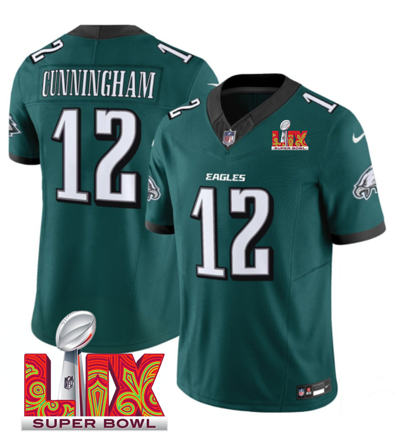 Men's Philadelphia Eagles #12 Randall Cunningham Green F.U.S.E. 24/25 Super Bowl LIX Vapor Untouchable Limited Stitched Football Jersey Men's Philadelphia Eagles #12 Randall Cunningham Green F.U.S.E. 24/25 Super Bowl LIX Vapor Untouchable Limited Stitched Football Jersey