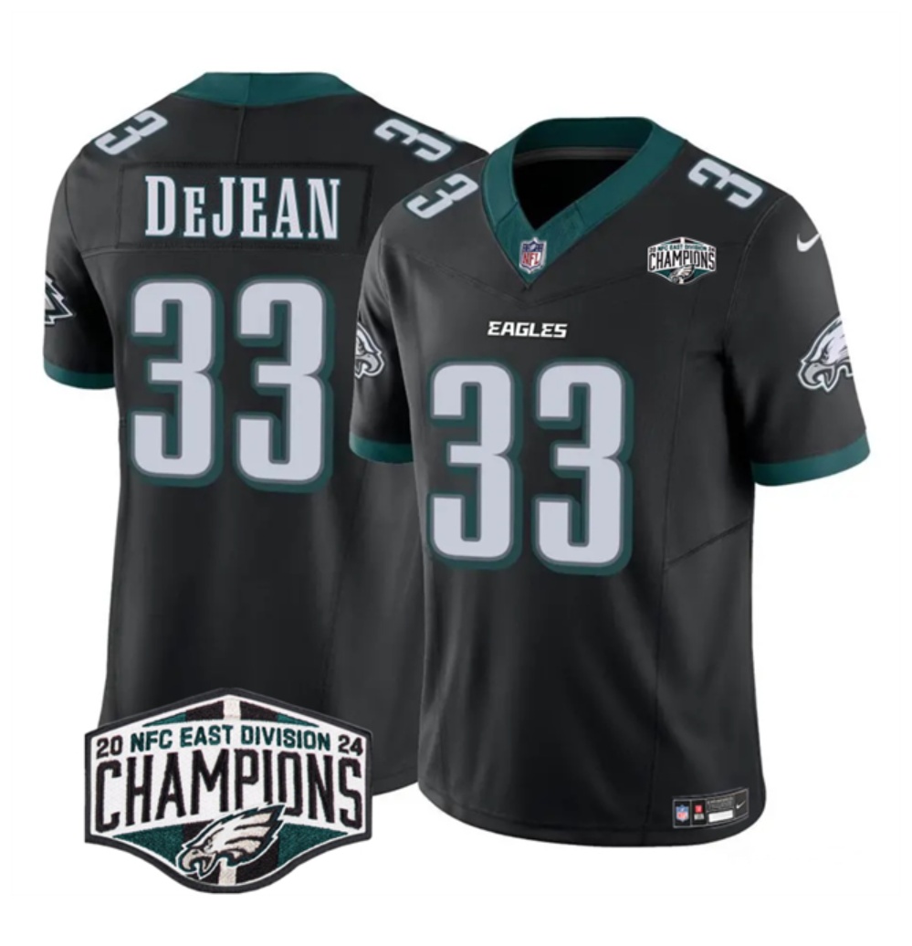 Men's Philadelphia Eagles #33 Cooper DeJean Black 2024 NFC East Champions F.U.S.E. Vapor Untouchable Limited Stitched Football Jersey