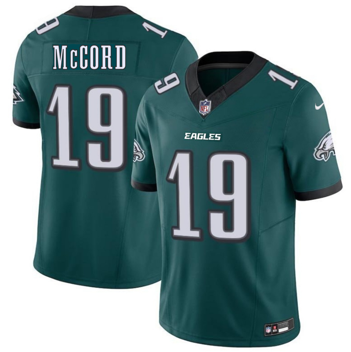 Men's Philadelphia Eagles #19 Kyle McCord Green 2025 Draft New F.U.S.E. Vapor Untouchable Limited Stitched Football Jersey Men's Philadelphia Eagles #19 Kyle McCord Green 2025 Draft New F.U.S.E. Vapor Untouchable Limited Stitched Football Jersey