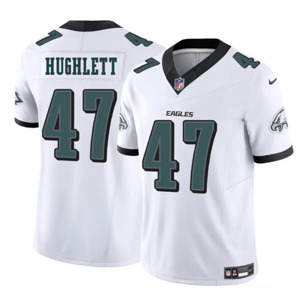 Men's Philadelphia Eagles #47 Charley Hughlett White 2024 New F.U.S.E. Vapor Untouchable Limited Stitched Football Jersey Men's Philadelphia Eagles #47 Charley Hughlett White 2024 New F.U.S.E. Vapor Untouchable Limited Stitched Football Jersey