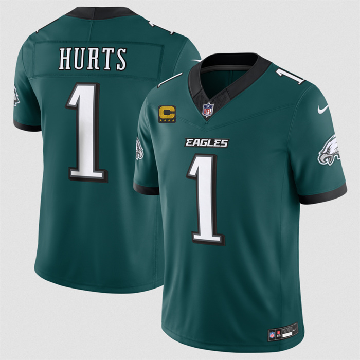 Men's Philadelphia Eagles #1 Jalen Hurts Green 2026 F.U.S.E. 4-Star C Patch Vapor Untouchable Limited Stitched Football Jersey