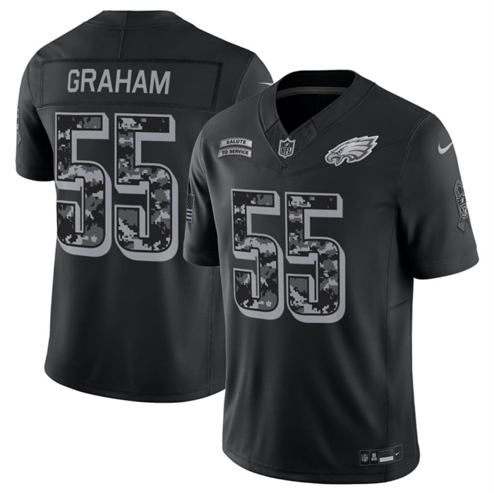 Men's Philadelphia Eagles #55 Brandon Graham Black F.U.S.E. 2026 Salute to Service Limited Stitched Football Jersey