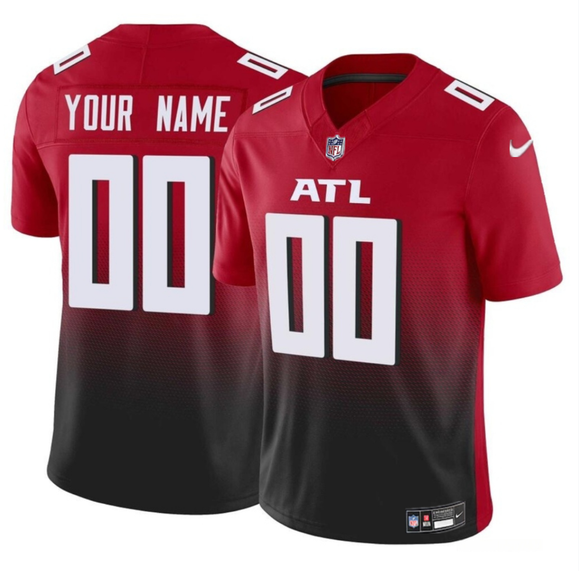 Women's Atlanta Falcons Active Player Custom Red/Black 2023 F.U.S.E Vapor Limited Stitched Football Jersey