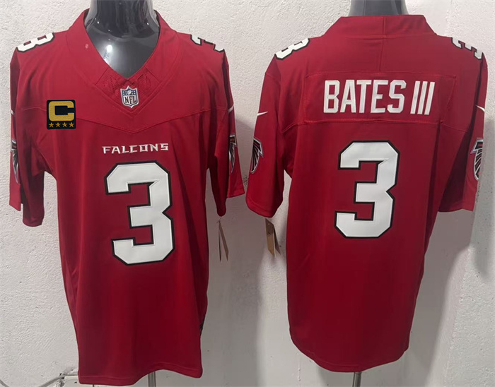 Men's Atlanta Falcons #3 Jessie Bates III Red 2026 New F.U.S.E. 4-Star C Patch Vapor Untouchable Limited Stitched Football Jersey