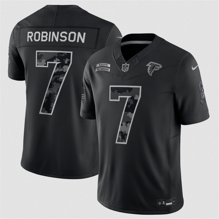 Men's Atlanta Falcons #7 Bijan Robinson Black F.U.S.E. 2026 Salute to Service Limited Stitched Football Jersey