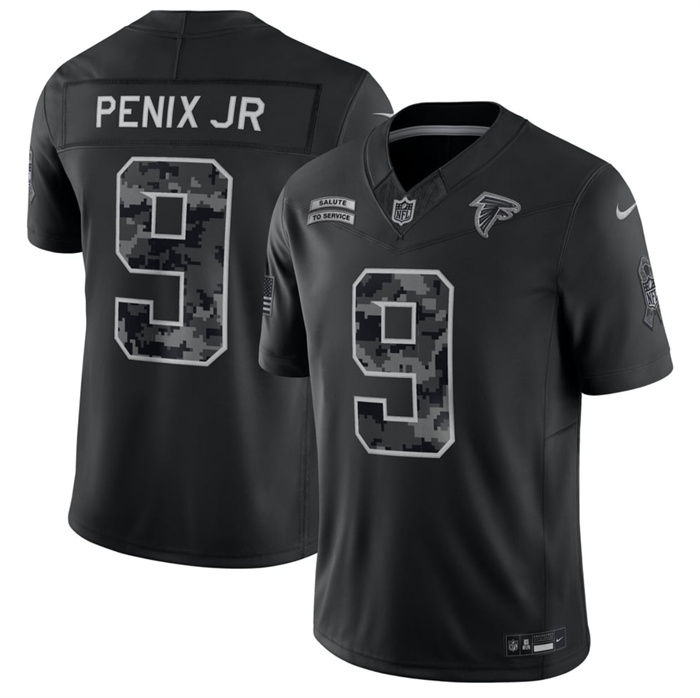 Men's Atlanta Falcons #9 Michael Penix Jr. Black F.U.S.E. 2026 Salute to Service Limited Stitched Football Jersey