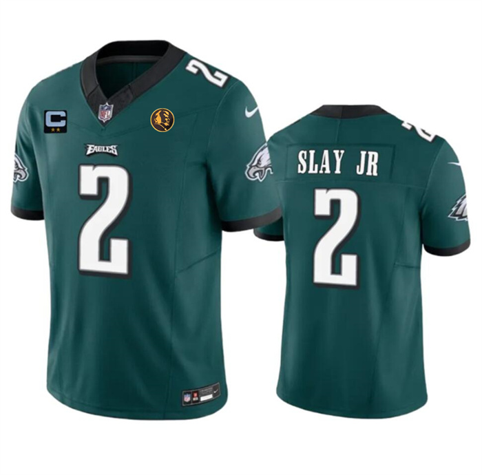 Men's Philadelphia Eagles #2 Darius Slay JR Green 2023 F.U.S.E. With 1-star C Patch And John Madden Patch Vapor Limited Stitched Football Jersey