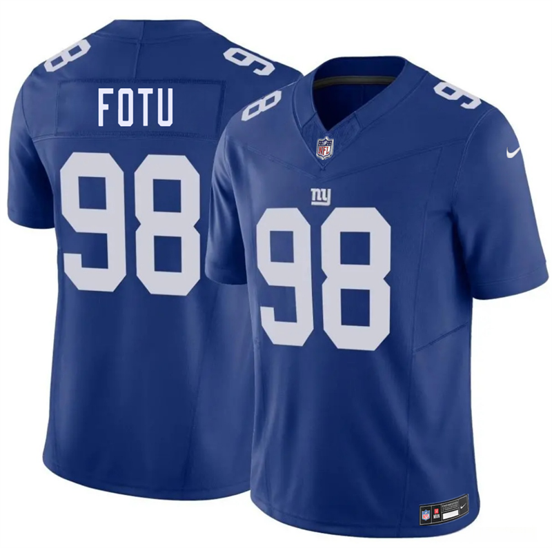 Men's New York Giants #98 Leki Fotu Blue 2026 F.U.S.E. Vapor Untouchable Limited Stitched Jersey