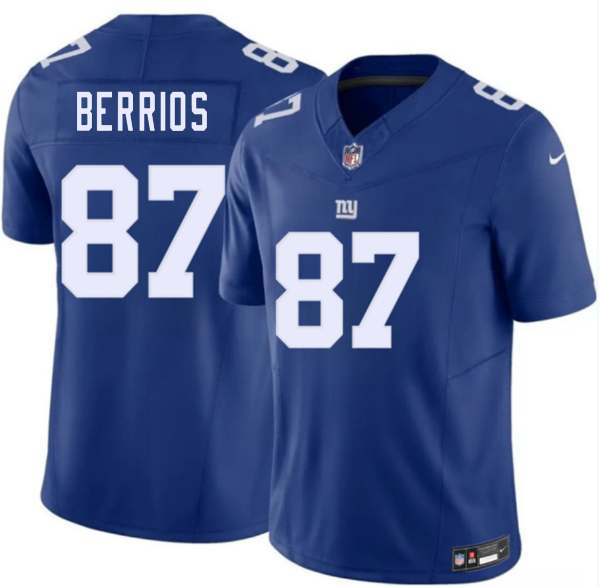 Men's New York Giants #87 Braxton Berrios Blue 2026 F.U.S.E. Vapor Untouchable Limited Stitched Jersey