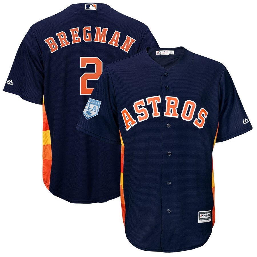 Astros #2 Alex Bregman Navy Blue 2019 Spring Training Cool Base Stitched MLB Jersey