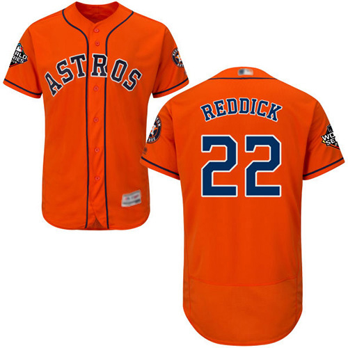 Astros #22 Josh Reddick Orange Flexbase Authentic Collection 2019 World Series Bound Stitched MLB Jersey