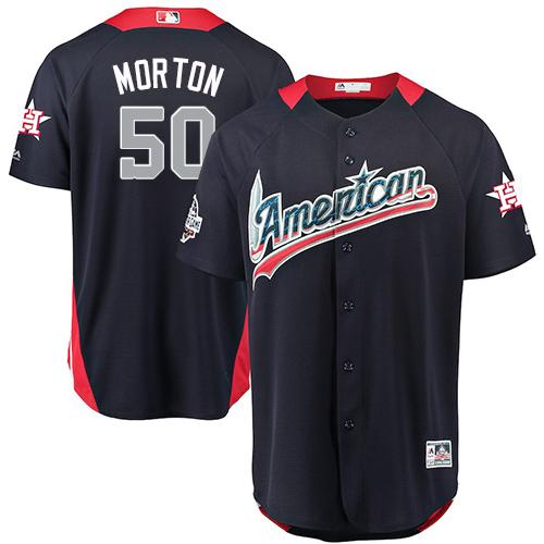 Astros #50 Charlie Morton Navy Blue 2018 All-Star American League Stitched MLB Jersey