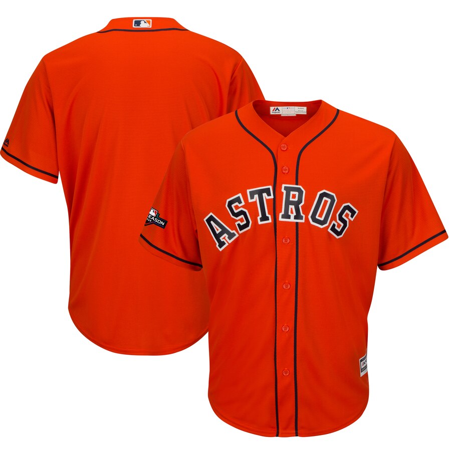 Houston Astros Majestic 2019 Postseason Official Cool Base Player Jersey Orange