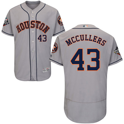 Astros #43 Lance McCullers Grey Flexbase Authentic Collection 2019 World Series Bound Stitched MLB Jersey Astros #43 Lance McCullers Grey Flexbase Authentic Collection 2019 World Series Bound Stitched MLB Jersey