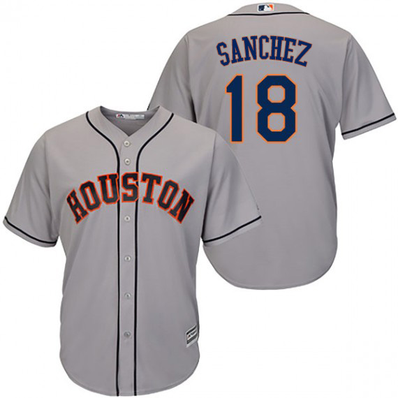 Astros #18 Aaron Sanchez Grey New Cool Base Stitched MLB Jersey