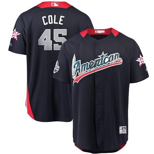 Astros #45 Gerrit Cole Navy Blue 2018 All-Star American League Stitched MLB Jersey