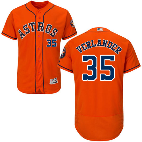 Astros #35 Justin Verlander Orange Flexbase Authentic Collection Stitched MLB Jersey