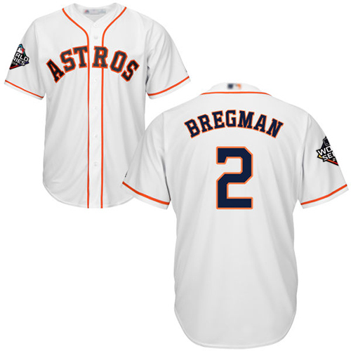 Astros #2 Alex Bregman White New Cool Base 2019 World Series Bound Stitched MLB Jersey