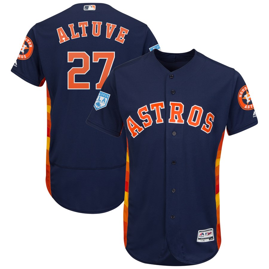 Astros #27 Jose Altuve Navy 2019 Spring Training Flex Base Stitched MLB Jersey