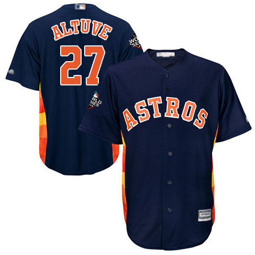 Astros #27 Jose Altuve Navy Blue New Cool Base 2019 World Series Bound Stitched MLB Jersey