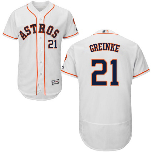 Astros #21 Zack Greinke White Flexbase Authentic Collection Stitched MLB Jersey