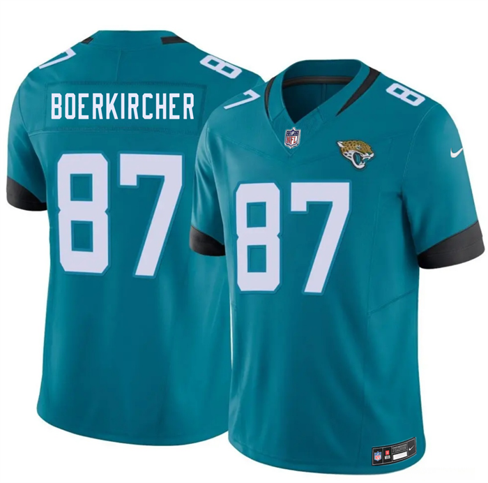 Men's Jacksonville Jaguars #87 Nate Boerkircher Teal 2026 Draft F.U.S.E. Vapor Untouchable Limited Stitched Jersey