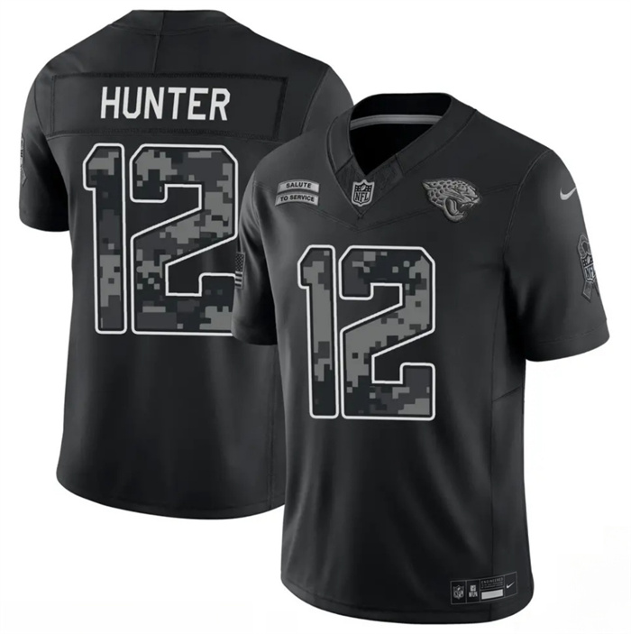 Men's Jacksonville Jaguars #12 Travis Hunter Black F.U.S.E. 2026 Salute to Service Limited Stitched Football Jersey