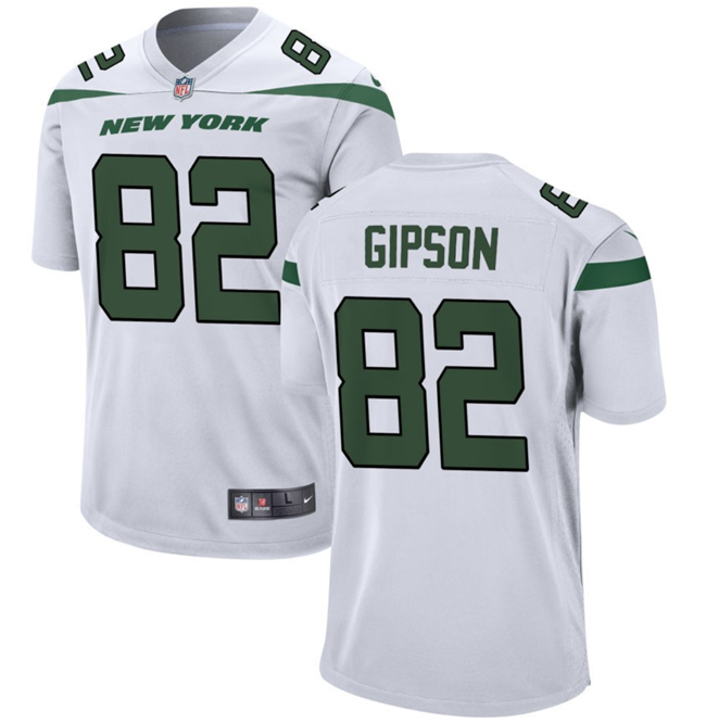 Men's New York Jets #82 Xavier Gipson White Stitched Jersey