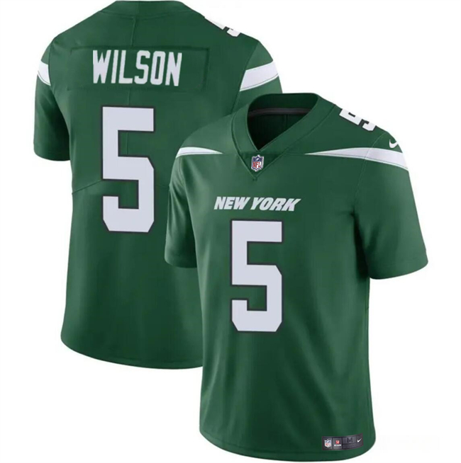 Men's New York Jets #5 Garrett Wilson Green Vapor Untouchable Limited Stitched Jersey