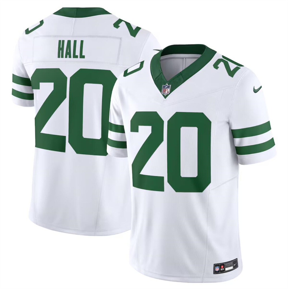 Men's New York Jets #20 Breece Hall White 2024 F.U.S.E. Vapor Limited Stitched Jersey