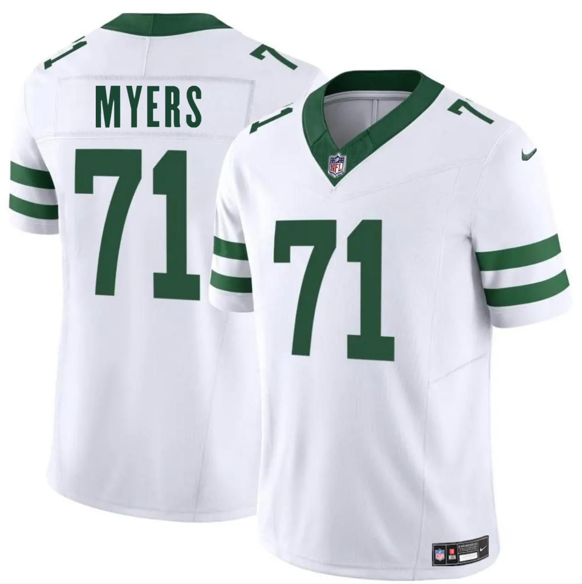 Men's New York Jets #71 Josh Myers White 2025 F.U.S.E. Vapor Untouchable Limited Stitched Jersey Men's New York Jets #71 Josh Myers White 2025 F.U.S.E. Vapor Untouchable Limited Stitched Jersey