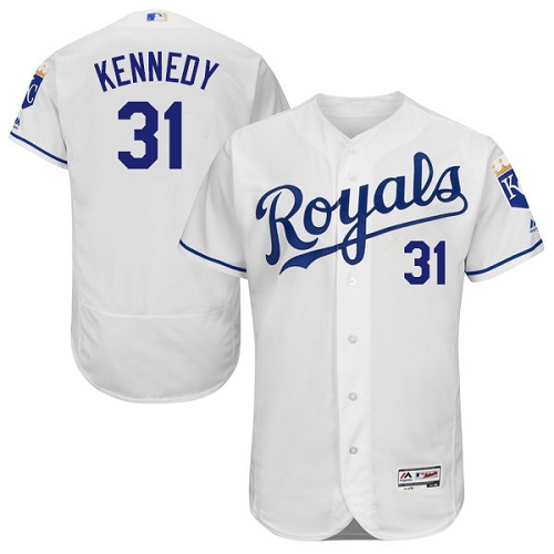 Royals #31 Ian Kennedy White Flexbase Authentic Collection Stitched MLB Jersey