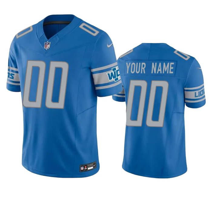 Men's Detroit Lions Active Player Custom Blue 2023 F.U.S.E. Vapor Untouchable Limited Stitched Jersey