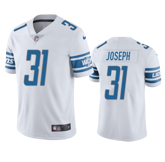 Men's Detroit Lions #31 Kerby Joseph White Vapor Untouchable Limited Stitched Jersey