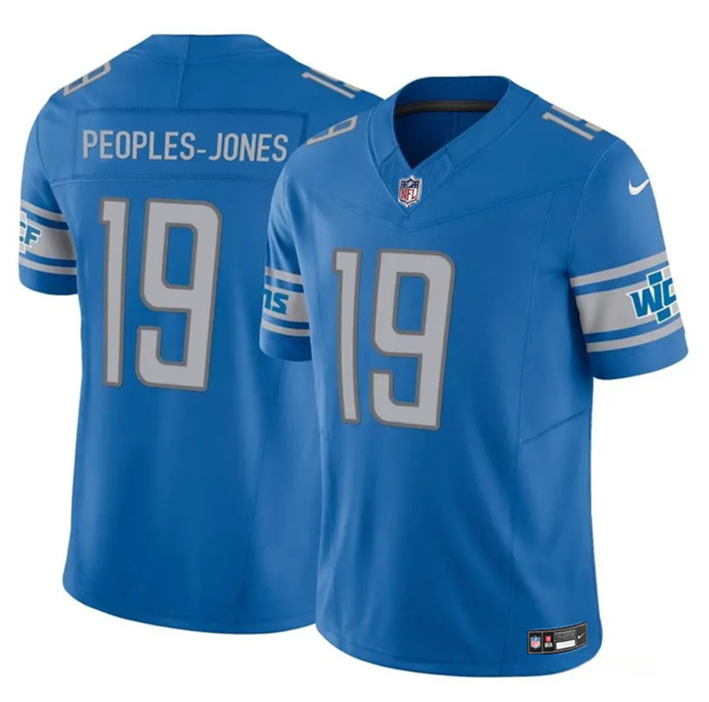 Men's Detroit Lions #19 Donovan Peoples-Jones Blue 2023 F.U.S.E. Vapor Untouchable Limited Stitched Jersey