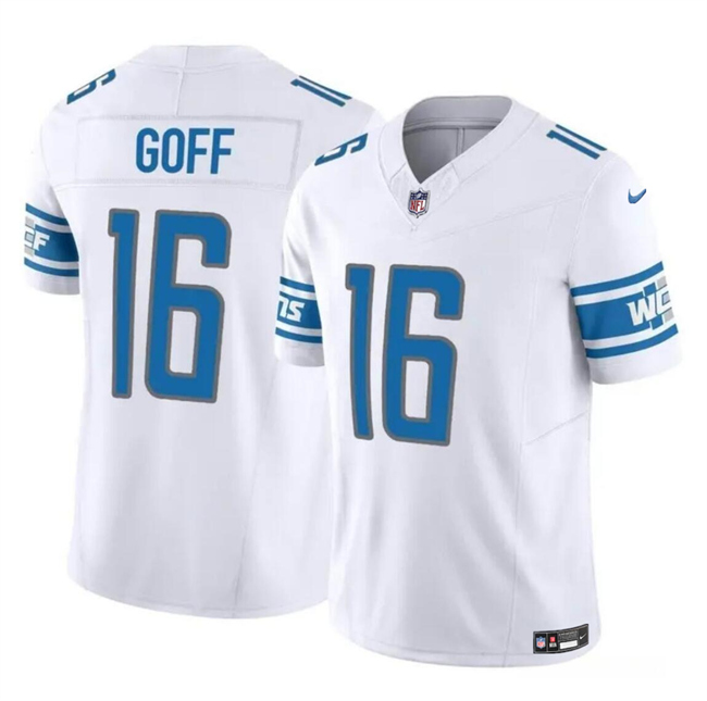 Men's Detroit Lions #16 Jared Goff White 2023 F.U.S.E. Vapor Untouchable Limited Stitched Jersey