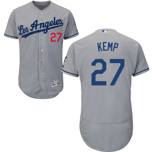 Dodgers #27 Matt Kemp Grey Flexbase Authentic Collection Stitched MLB Jersey