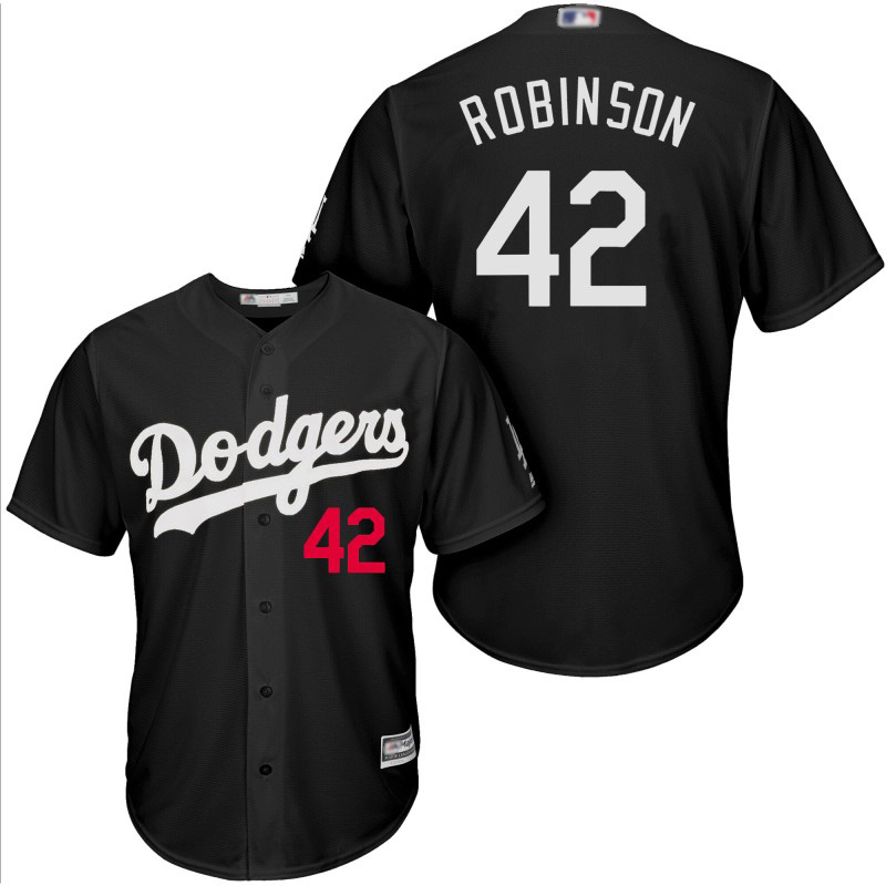 Dodgers #42 Jackie Robinson Black Turn Back The Clock Stitched MLB Jersey