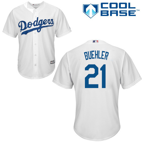 Dodgers #21 Walker Buehler White New Cool Base Stitched MLB Jersey