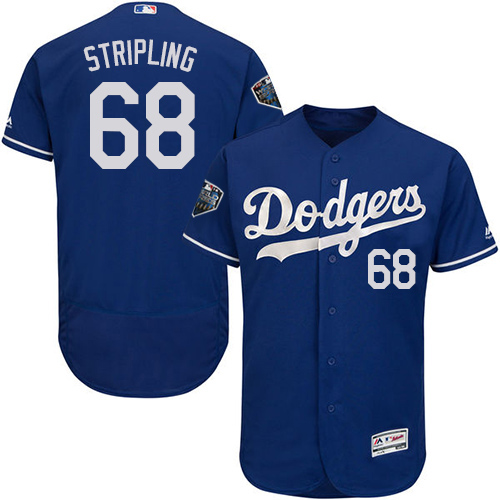 Dodgers #68 Ross Stripling Blue Flexbase Authentic Collection 2018 World Series Stitched MLB Jersey