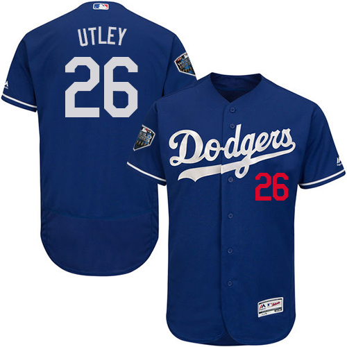 Dodgers #26 Chase Utley Blue Flexbase Authentic Collection 2018 World Series Stitched MLB Jersey