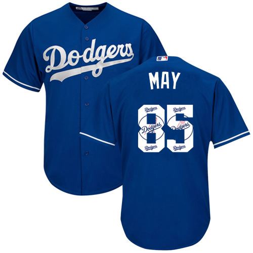 Dodgers #85 Dustin May Blue Team Logo Fashion Stitched MLB Jersey