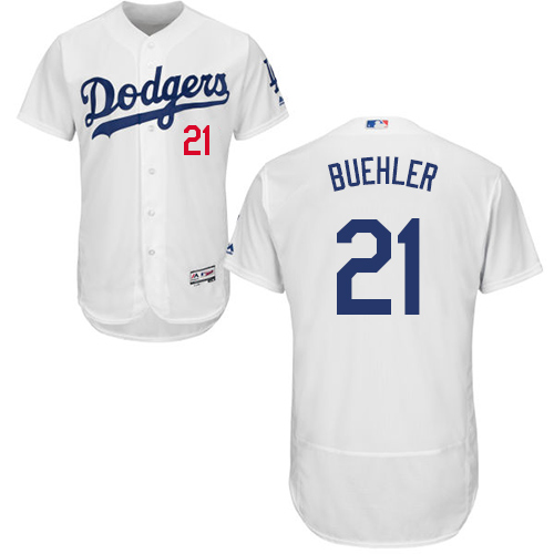 Dodgers #21 Walker Buehler White Flexbase Authentic Collection Stitched MLB Jersey