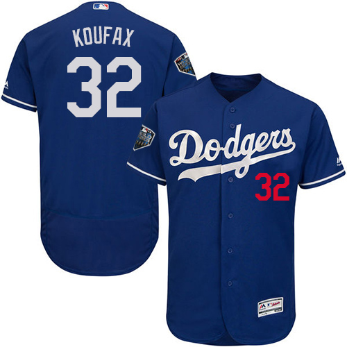 Dodgers #32 Sandy Koufax Blue Flexbase Authentic Collection 2018 World Series Stitched MLB Jersey